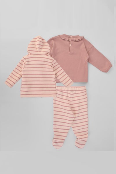 Hooded Stripe Pajama Set