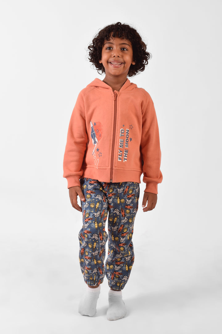 Hooded Printed Pajamas Set