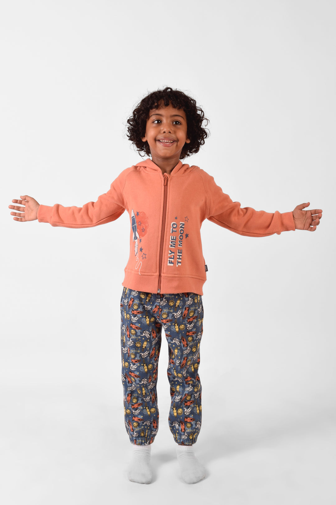 Hooded Printed Pajamas Set