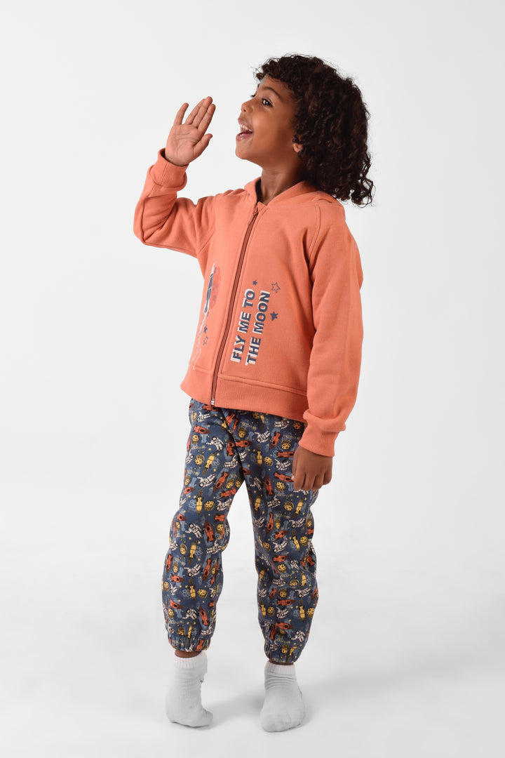 Hooded Printed Pajamas Set