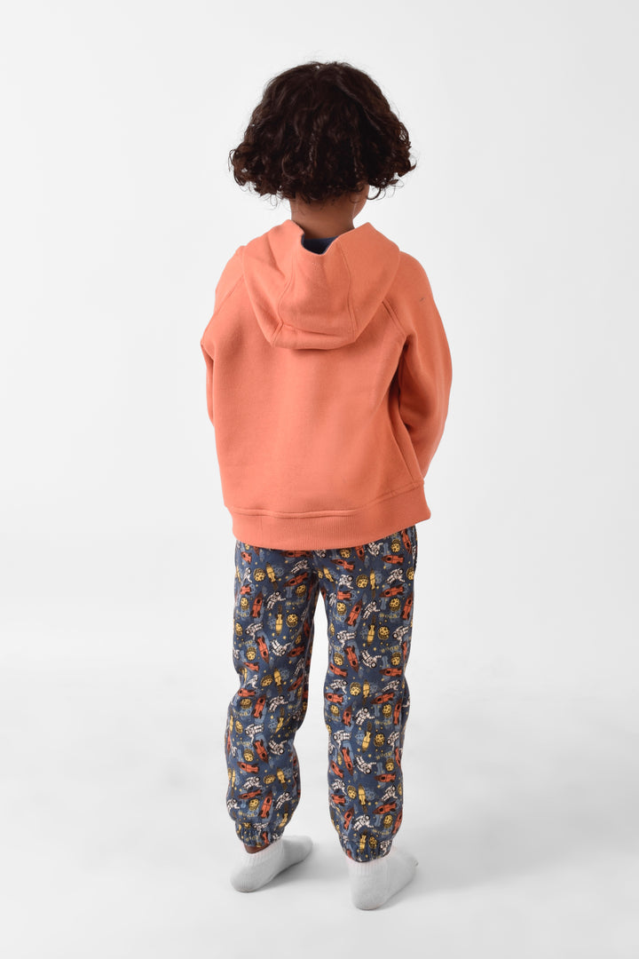 Hooded Printed Pajamas Set