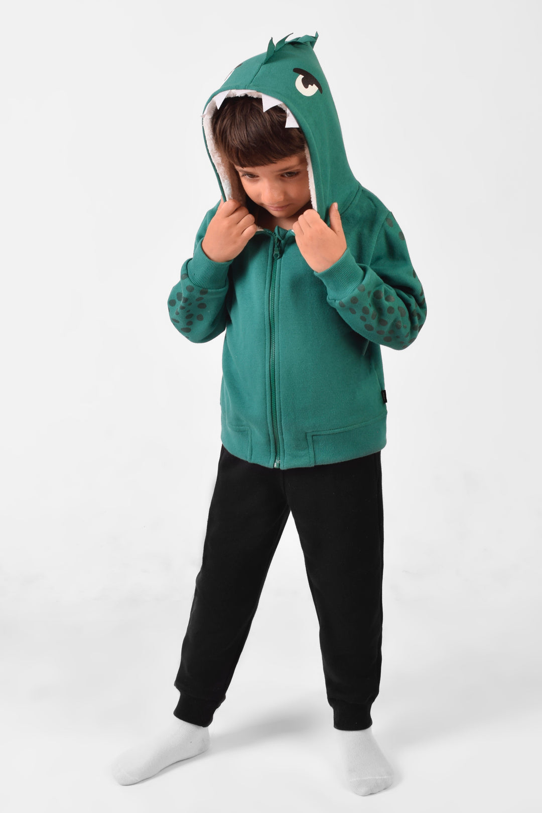 Hooded Printed Pajamas Set