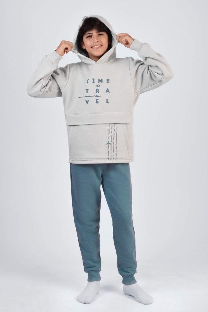 Hooded Printed Pajamas Set