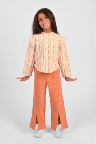 High Collar Printed Pajamas Set