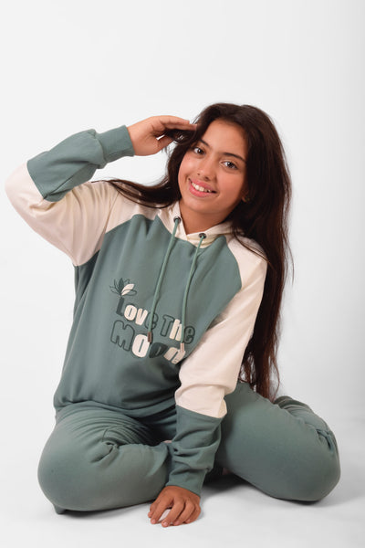 Hooded Printed Pajamas Set