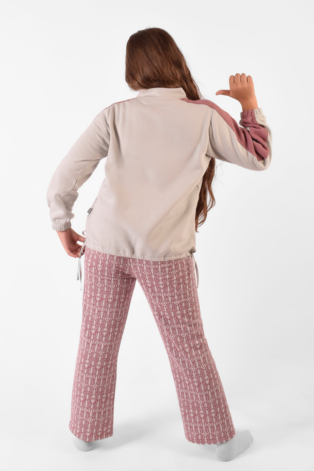 High Collar Printed Pajamas Set