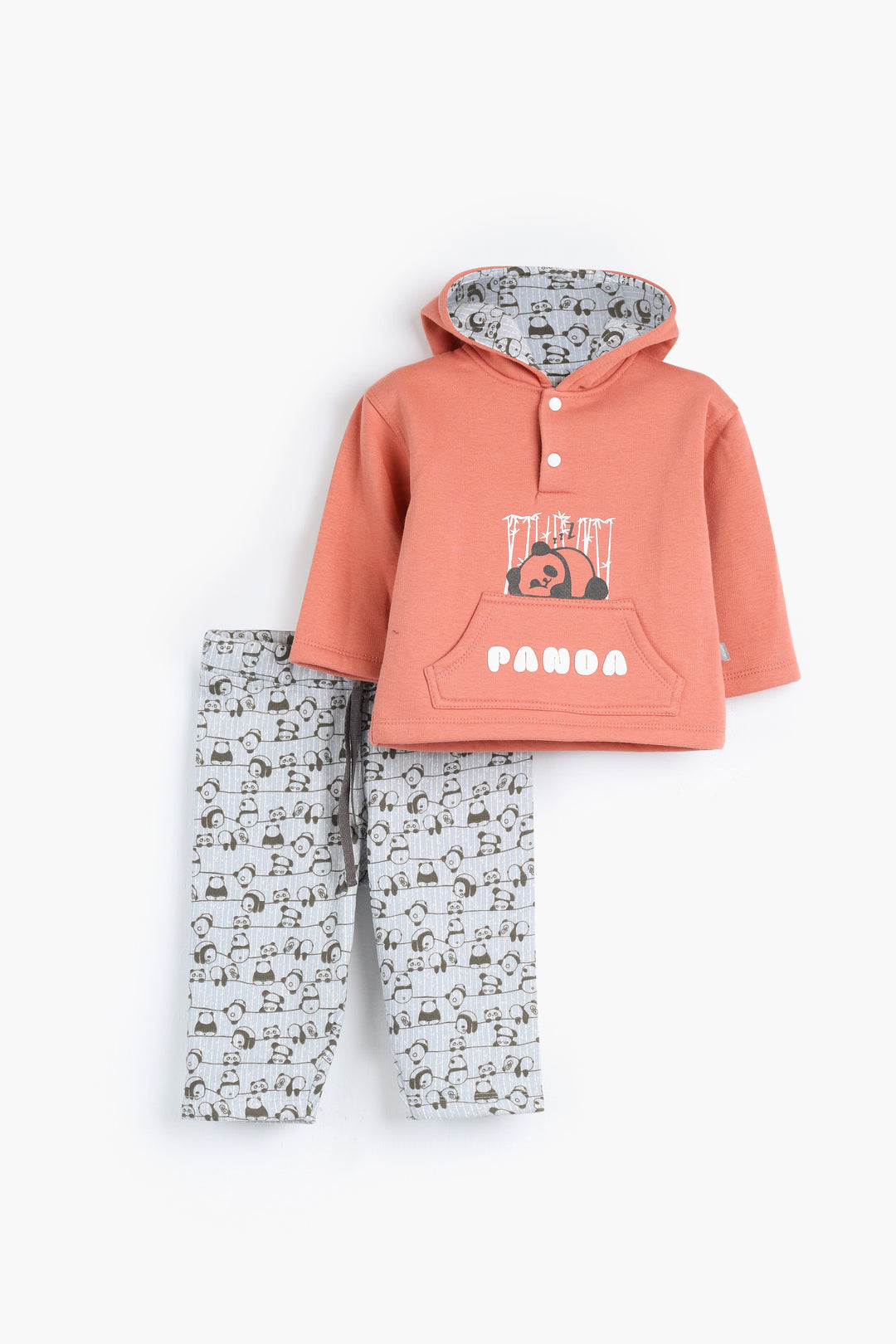 Hooded Printed Pajamas Set 22251277