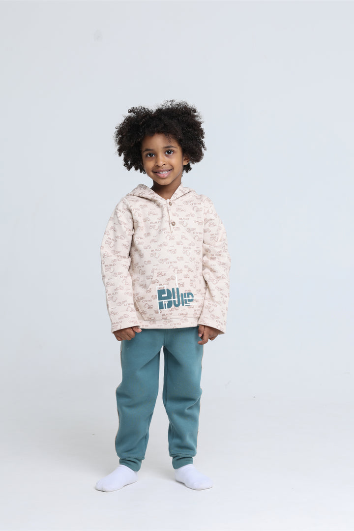 Hooded Printed Pajamas Set 22253010