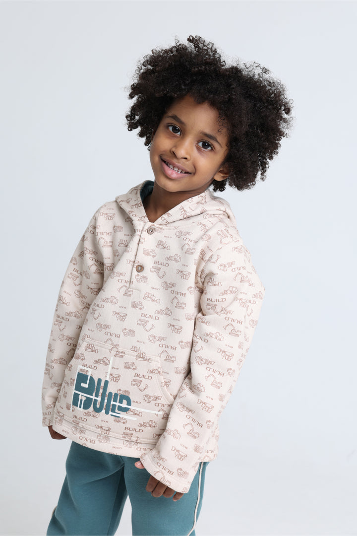 Hooded Printed Pajamas Set 22253010
