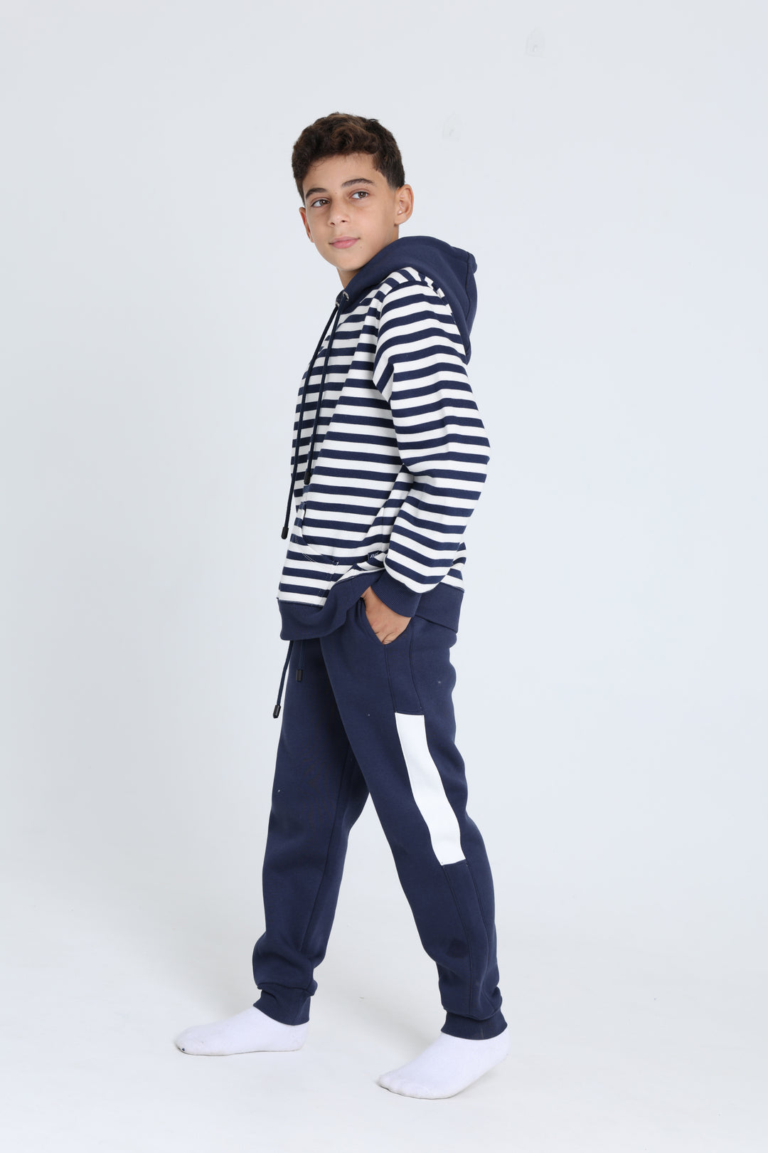 Hooded Stripe Pajamas Set 22253210