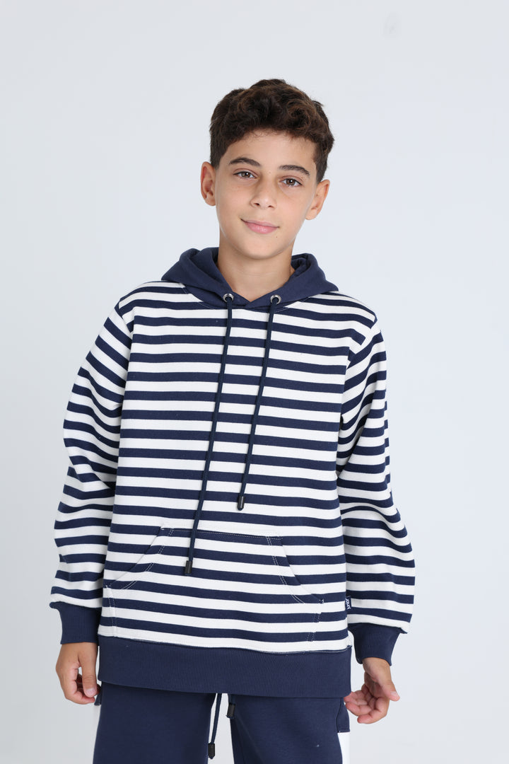 Hooded Stripe Pajamas Set 22253210