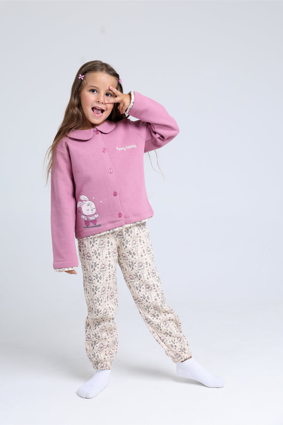 Round Printed Pajamas Set 22253407