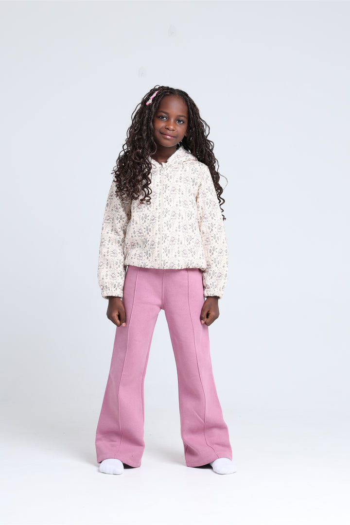 Hooded Printed Pajamas Set  22253408