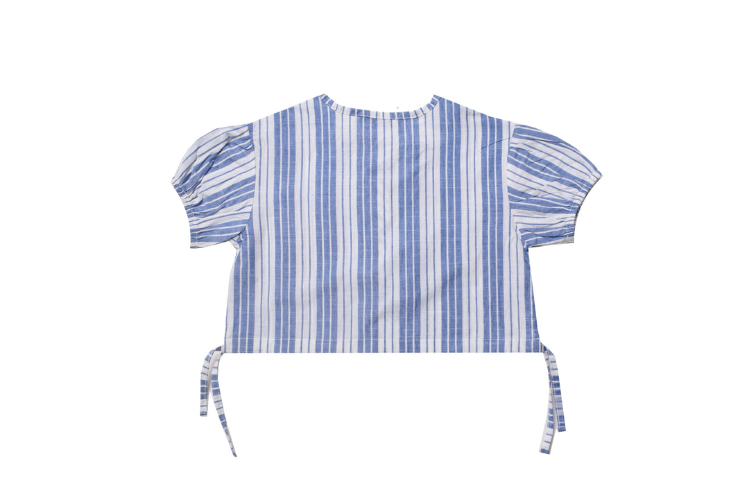 Striped Short Sleeve Crop Shirt
