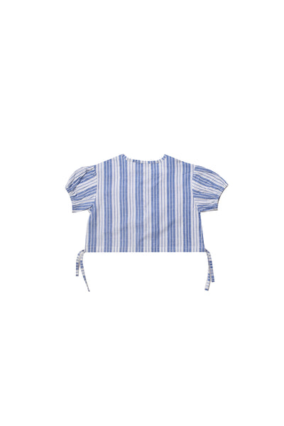 Striped Short Sleeve Crop Shirt