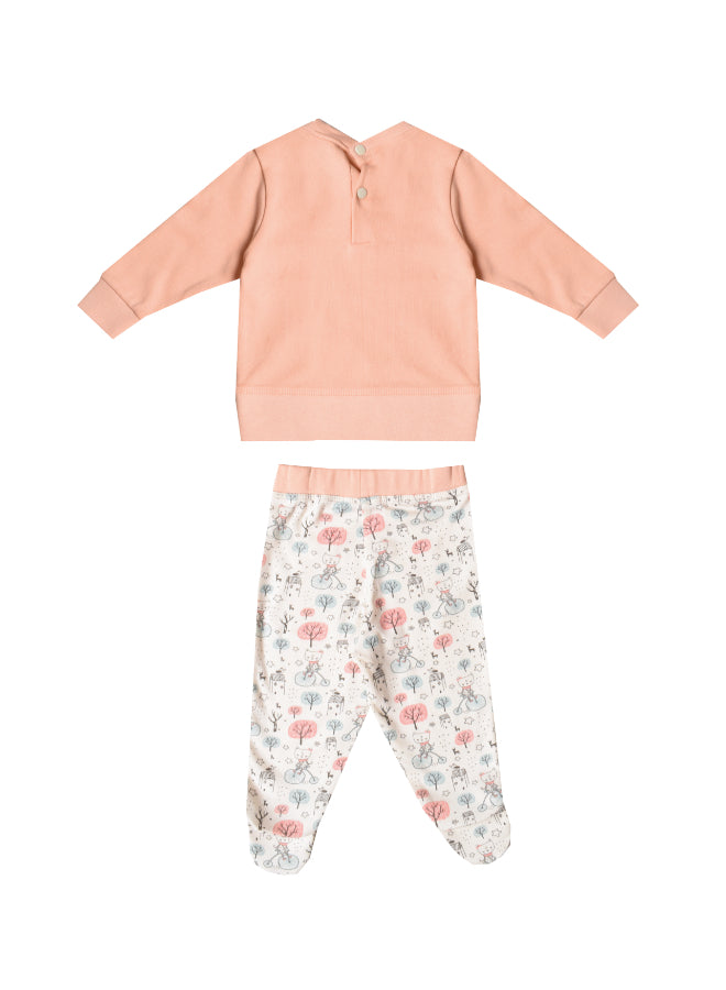Printed Long Sleeve Pajamas Set
