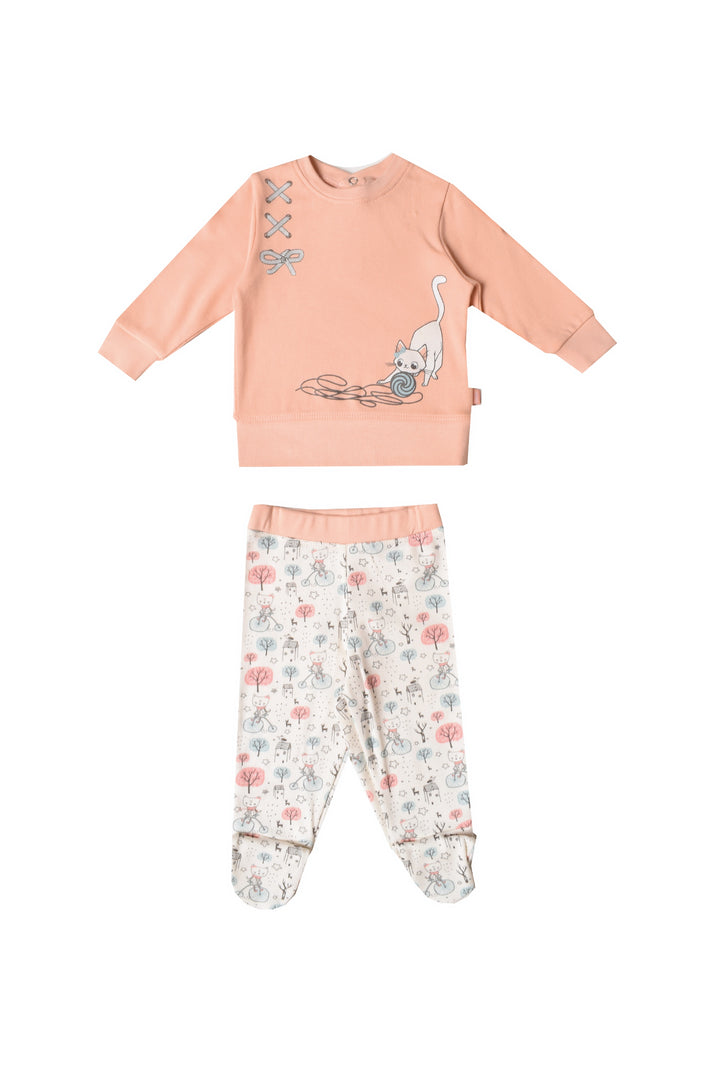 Printed Long Sleeve Pajamas Set