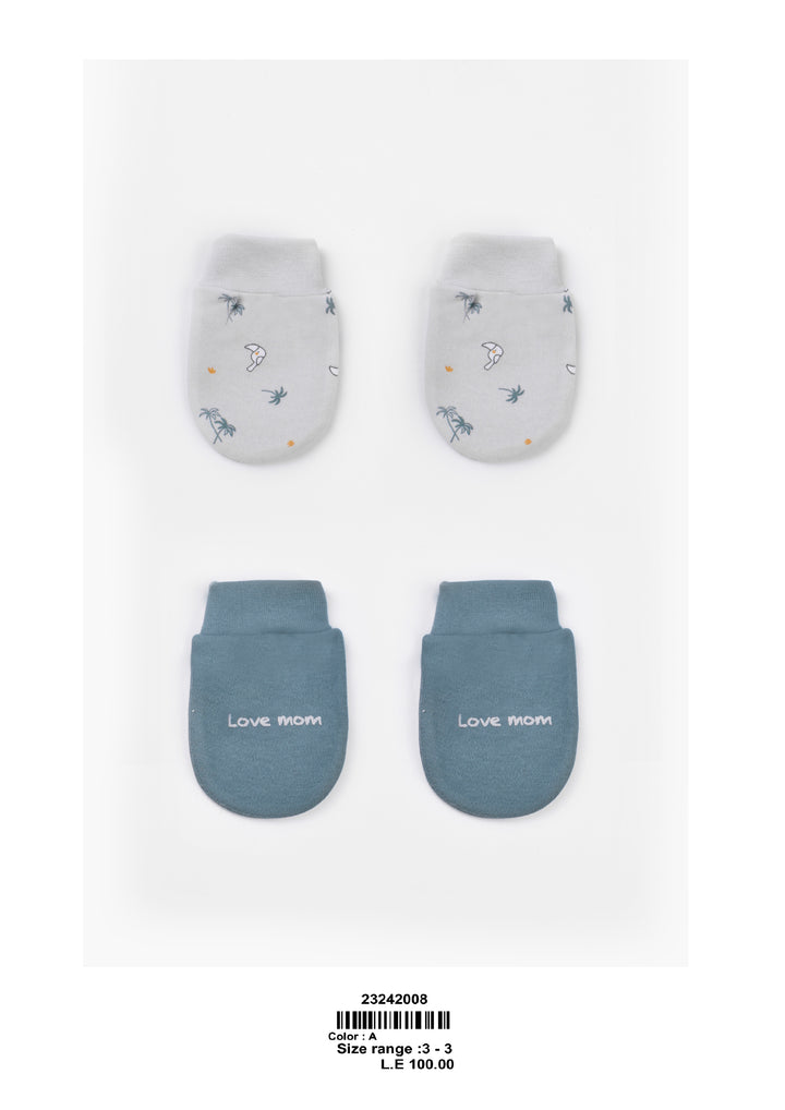 Printed Baby Mittens P/2