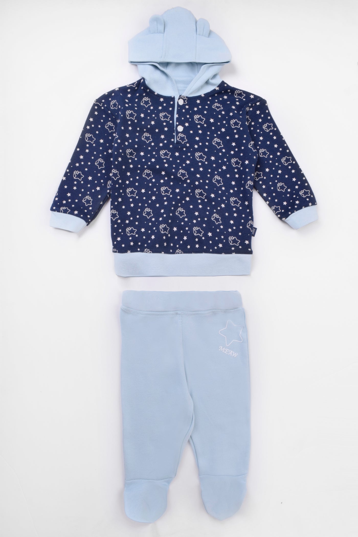 Hooded Printed Pajama Set