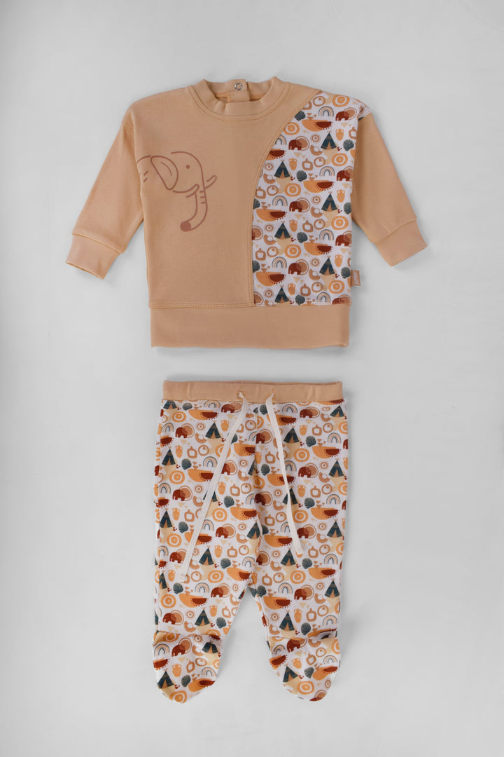 Round Printed Pajamas Set