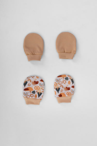 Printed Baby Mittens P/2