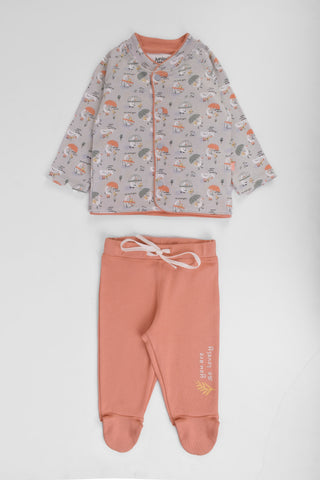 Round Printed Pajamas Set
