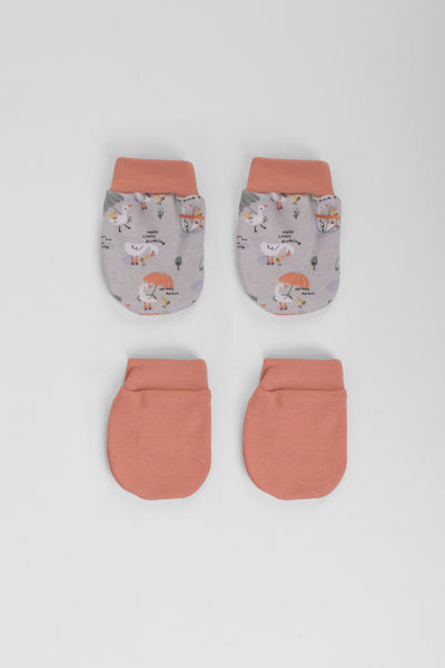 Printed Baby Mittens P/2