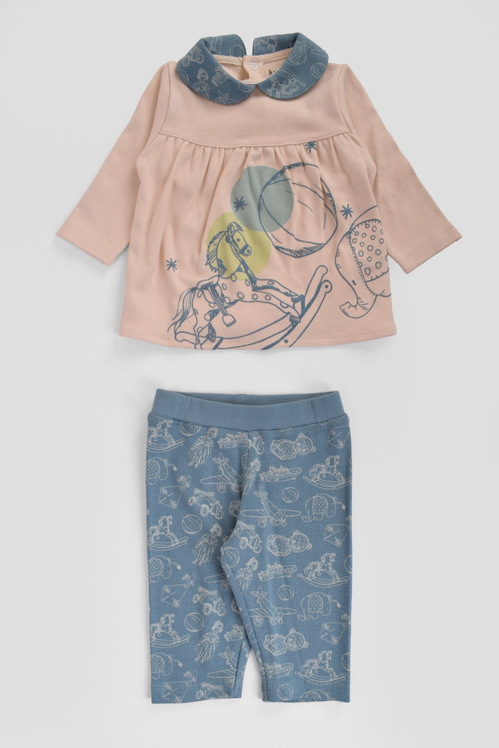 Round Printed Pajamas Set