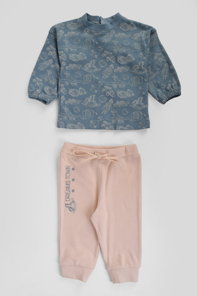 Round Printed Pajamas Set