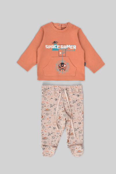 Rouned Printed Pajamas Set