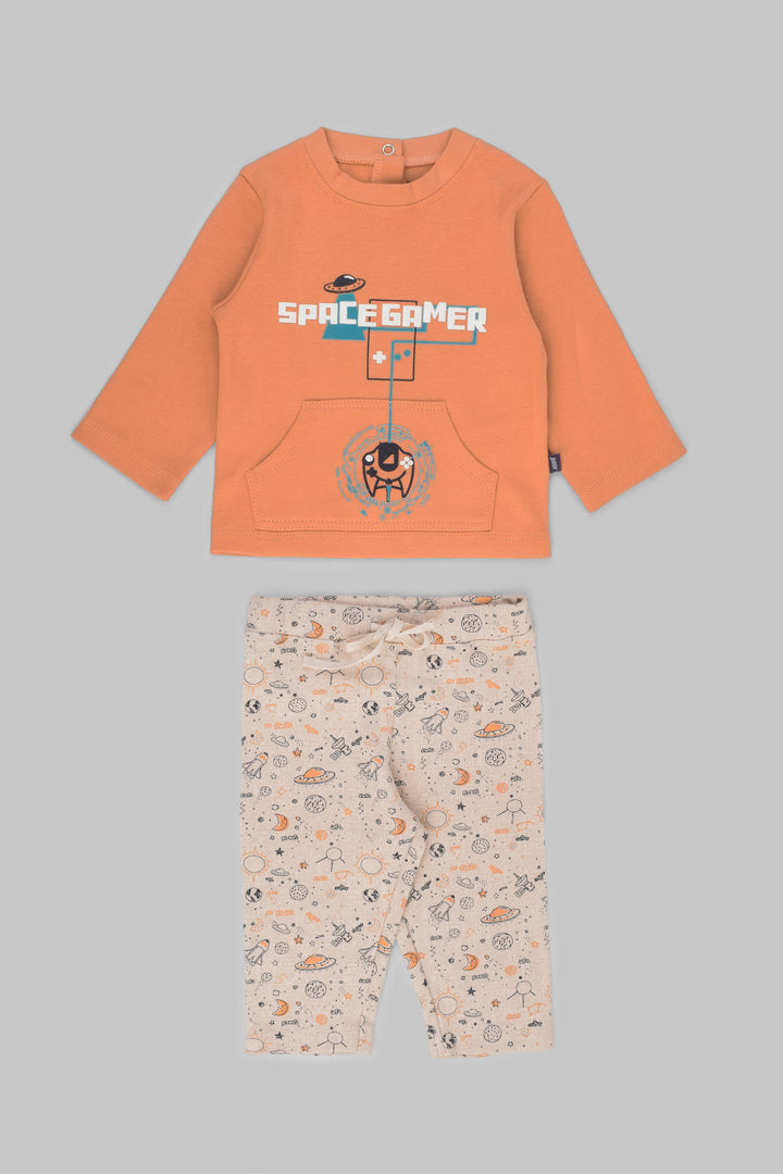 Rouned Printed Pajamas Set