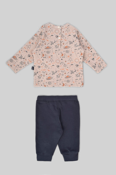 Rouned Printed Pajamas Set