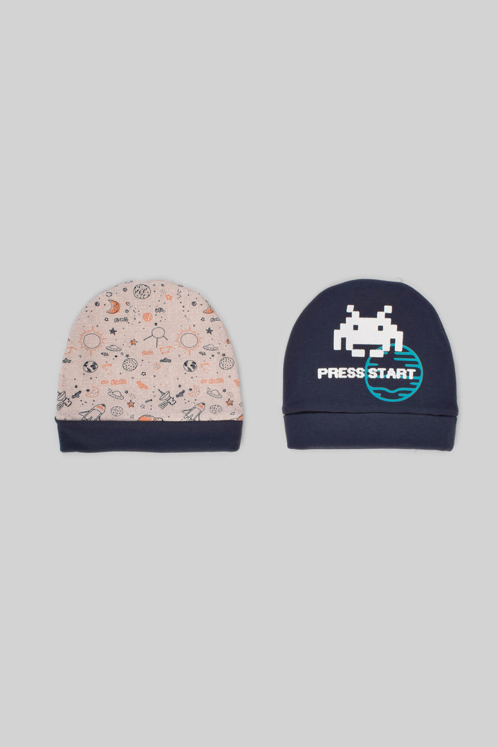 Printed Baby Baby Hats Pack Of 2