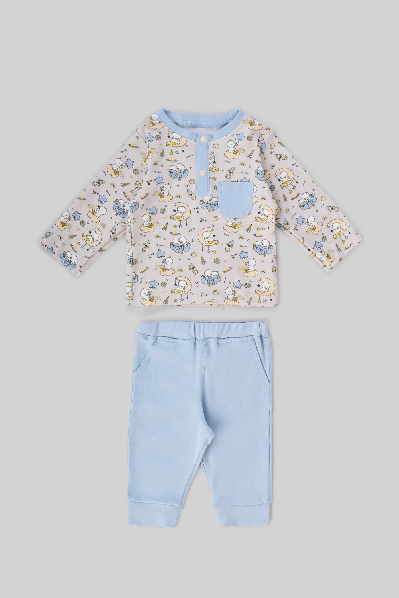 Rouned Printed Pajamas Set