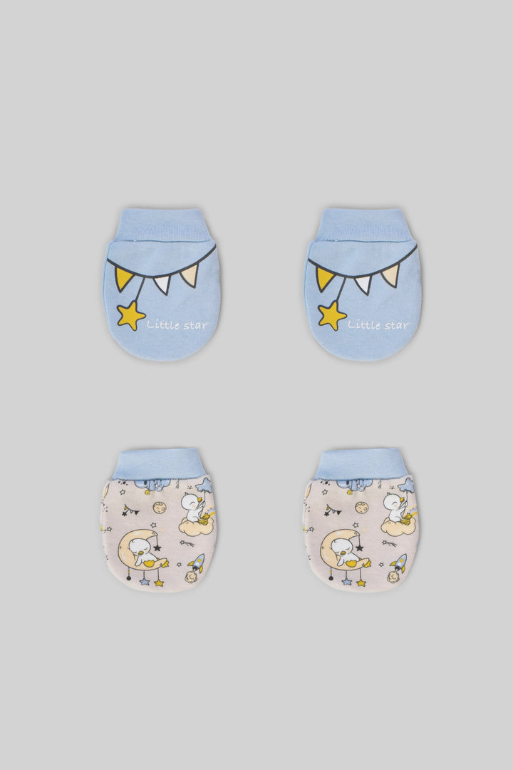 Printed Baby Mittens Pack Of 2