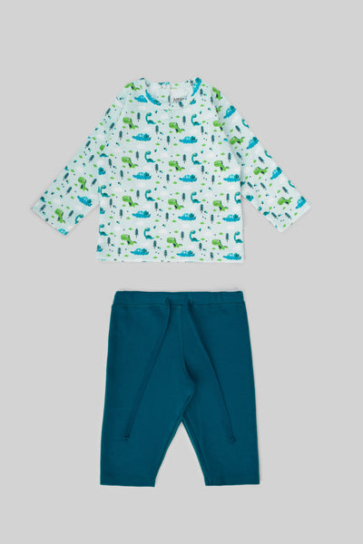 Rouned Printed Pajamas Set