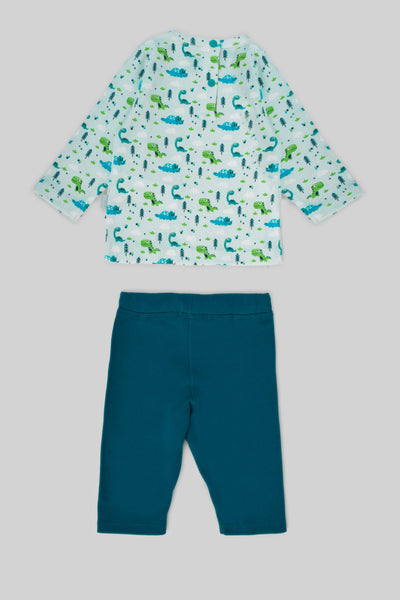 Rouned Printed Pajamas Set