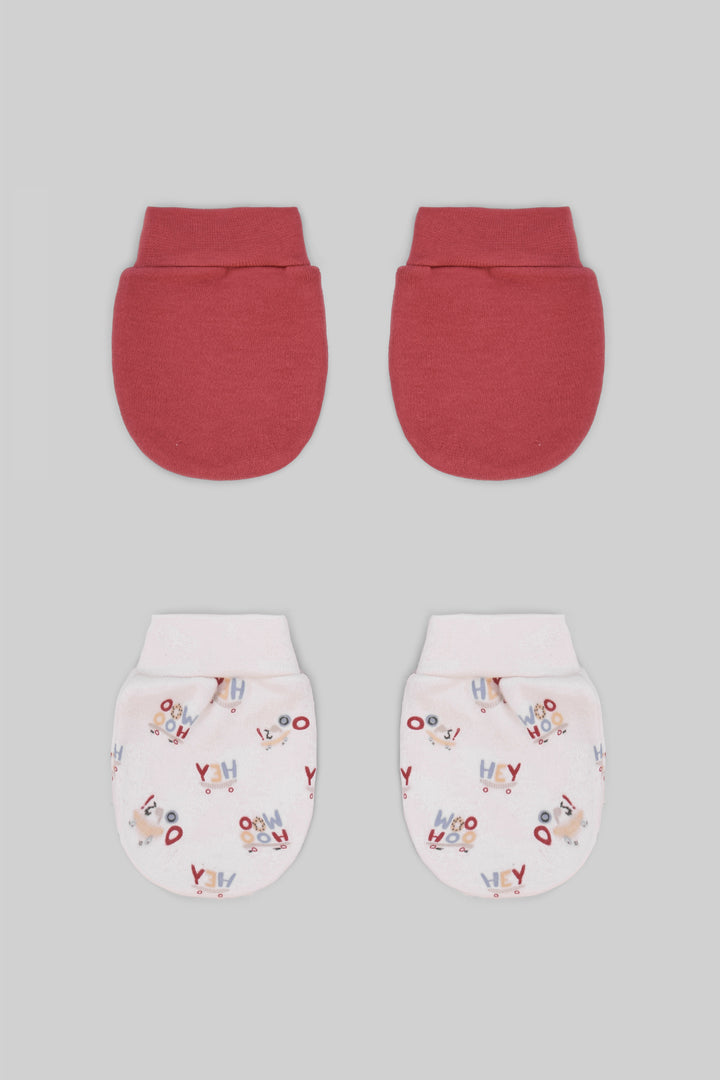 Printed Baby Mittens Pack Of 2