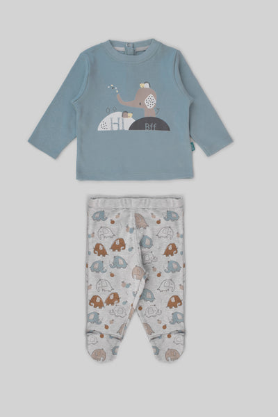 Rouned Printed Pajamas Set