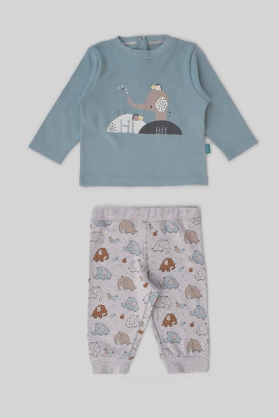 Rouned Printed Pajamas Set