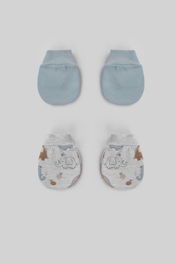 Printed Baby Mittens Pack Of 2