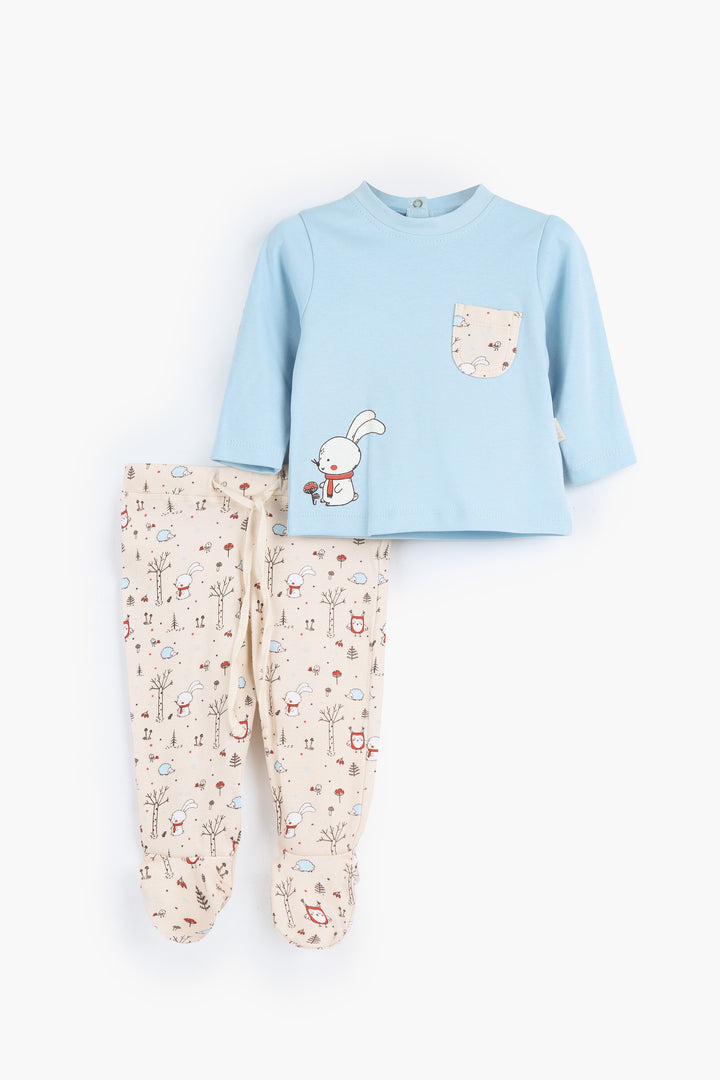 Round Printed Pajamas Set 3-2075-25