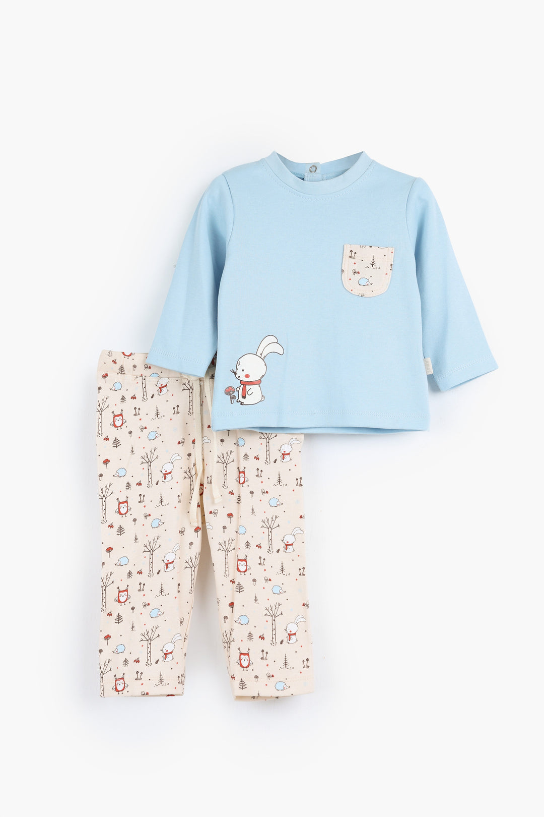 Round Printed Pajamas Set 3-2075-25