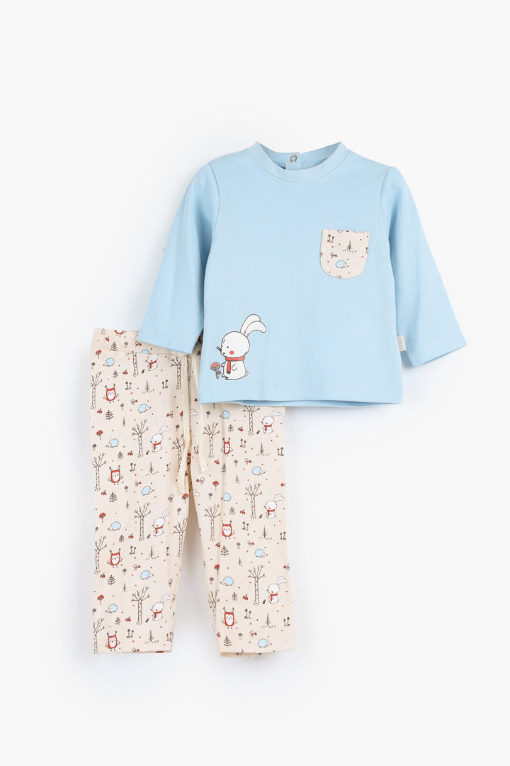 Round Printed Pajamas Set 3-2075-25
