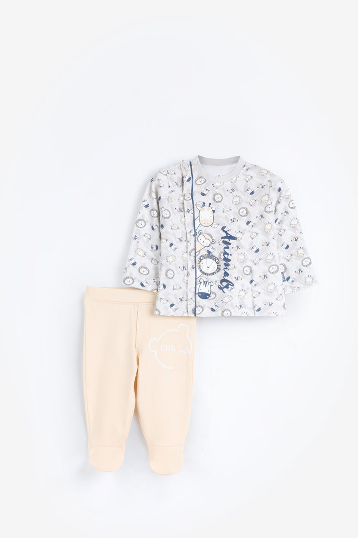 Round Printed Pajamas Set 3-2084-25