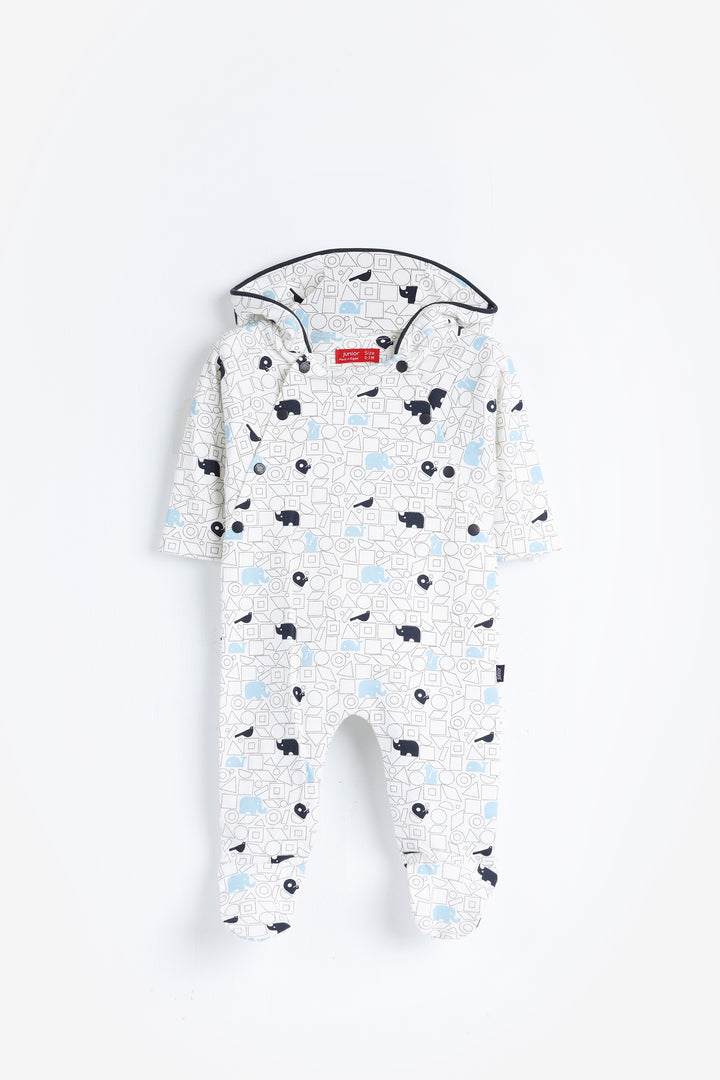 Printed Hooded Jumpsuit 3-2132-25