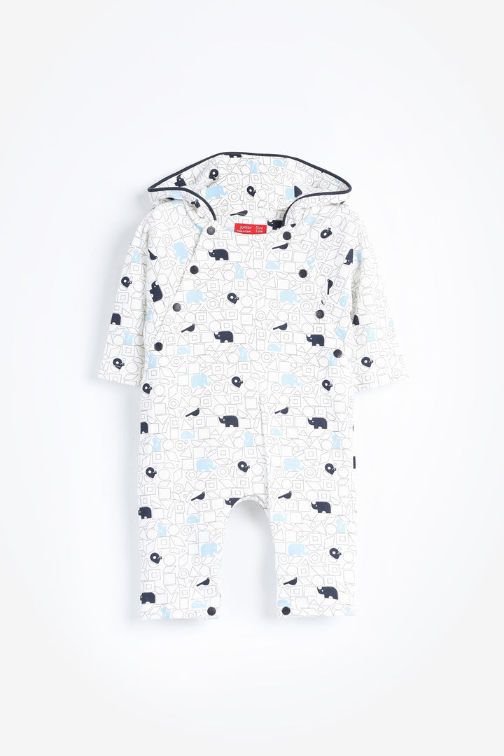Printed Hooded Jumpsuit 3-2132-25