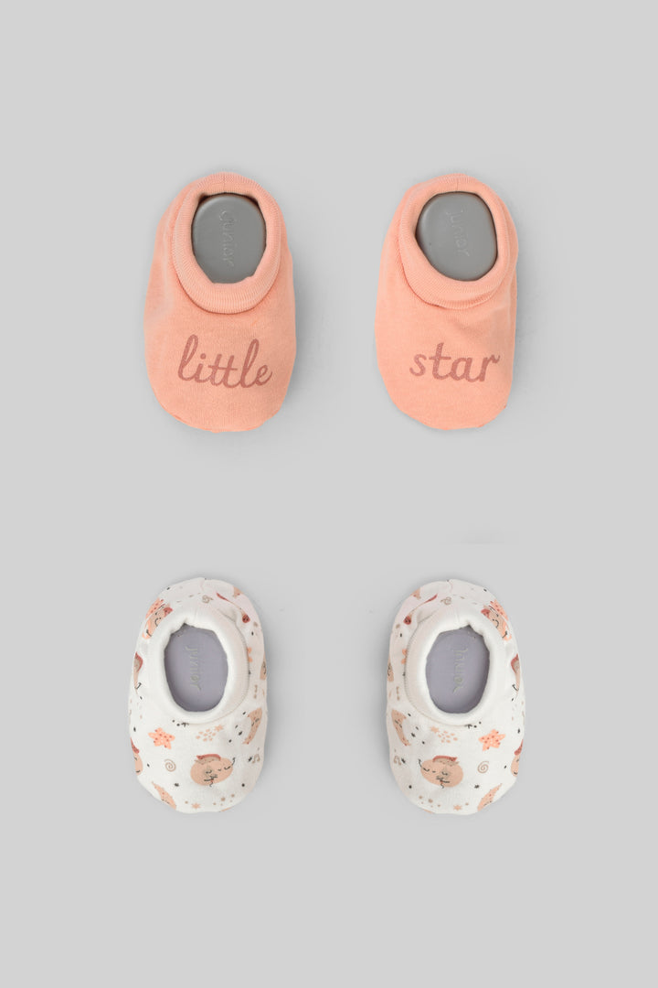 Printed Baby Slippers Pack Of 2