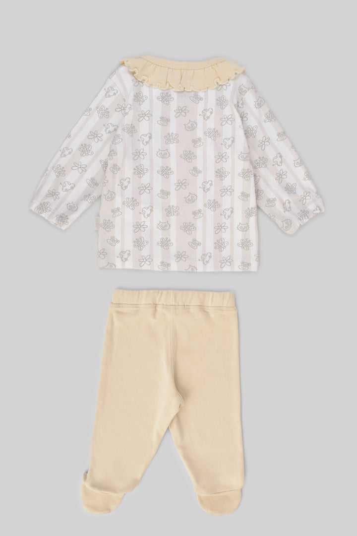 Rouned Printed Pajamas Set