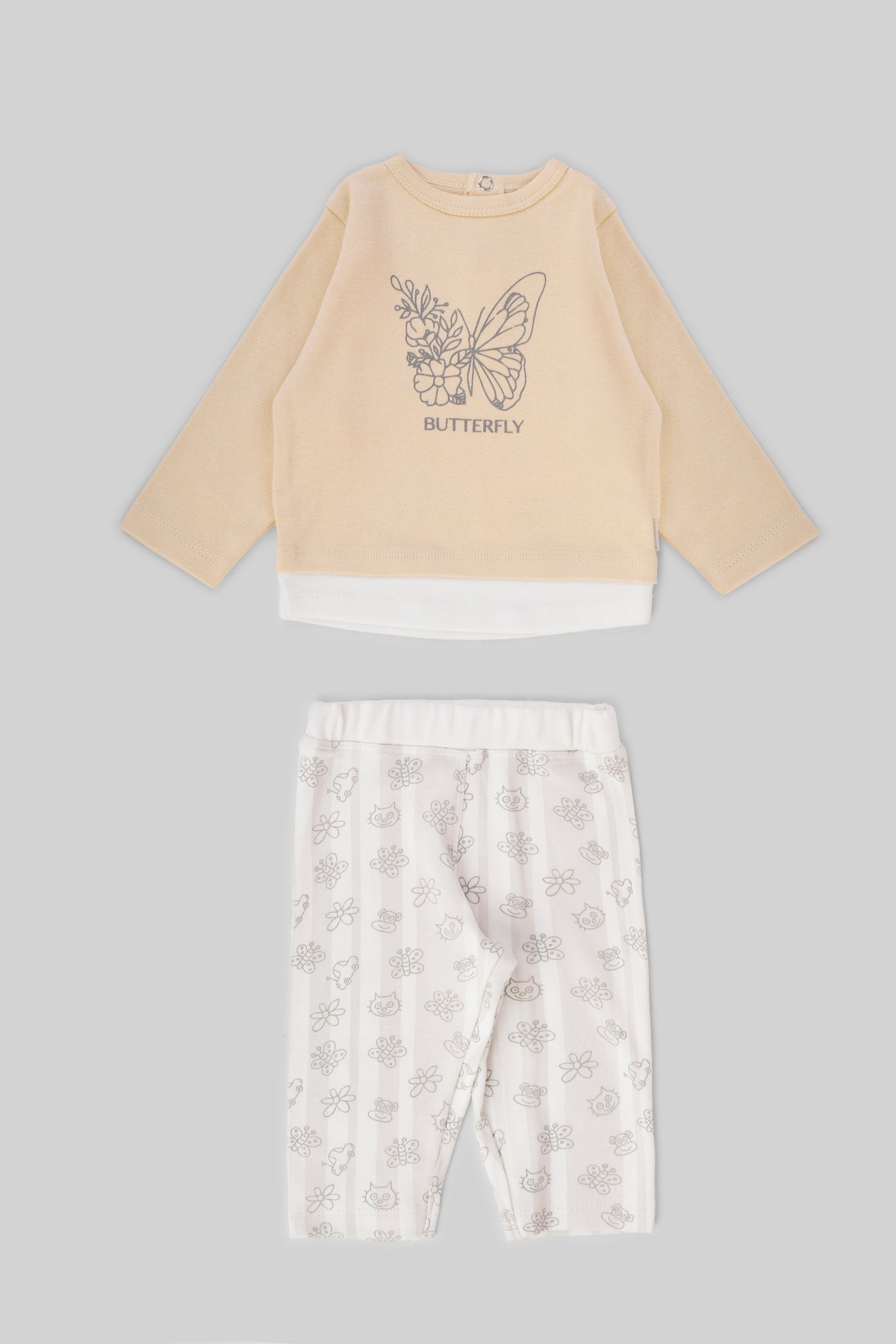 Rouned Printed Pajamas Set